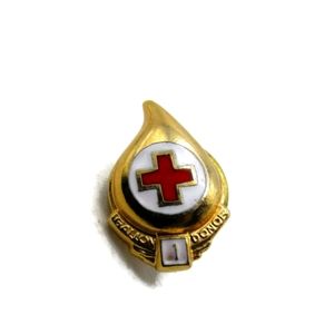 ⚡4 for $20⚡Red Cross 1 Gallon Blood Donor Pin Gold Tone Brooch